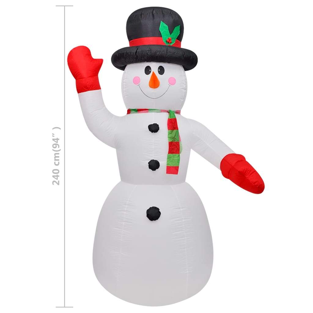 vidaXL Christmas Inflatable Snowman 94.5"-4