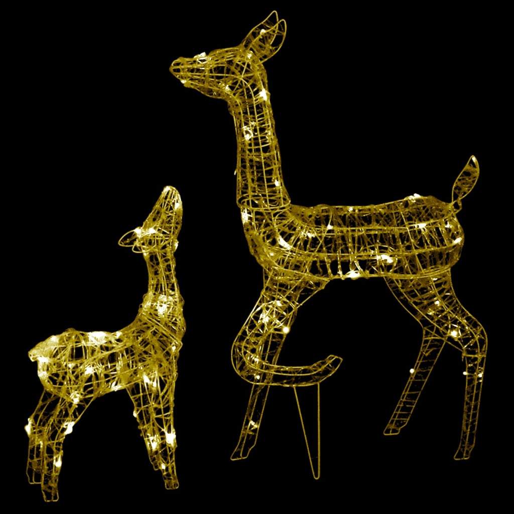 vidaXL Acrylic Reindeer Family Christmas Decoration 160 LED Multi Colors-1