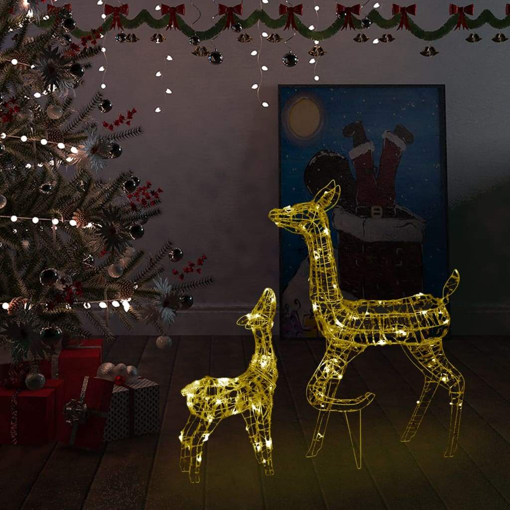 vidaXL Acrylic Reindeer Family Christmas Decoration 160 LED Multi Colors-0