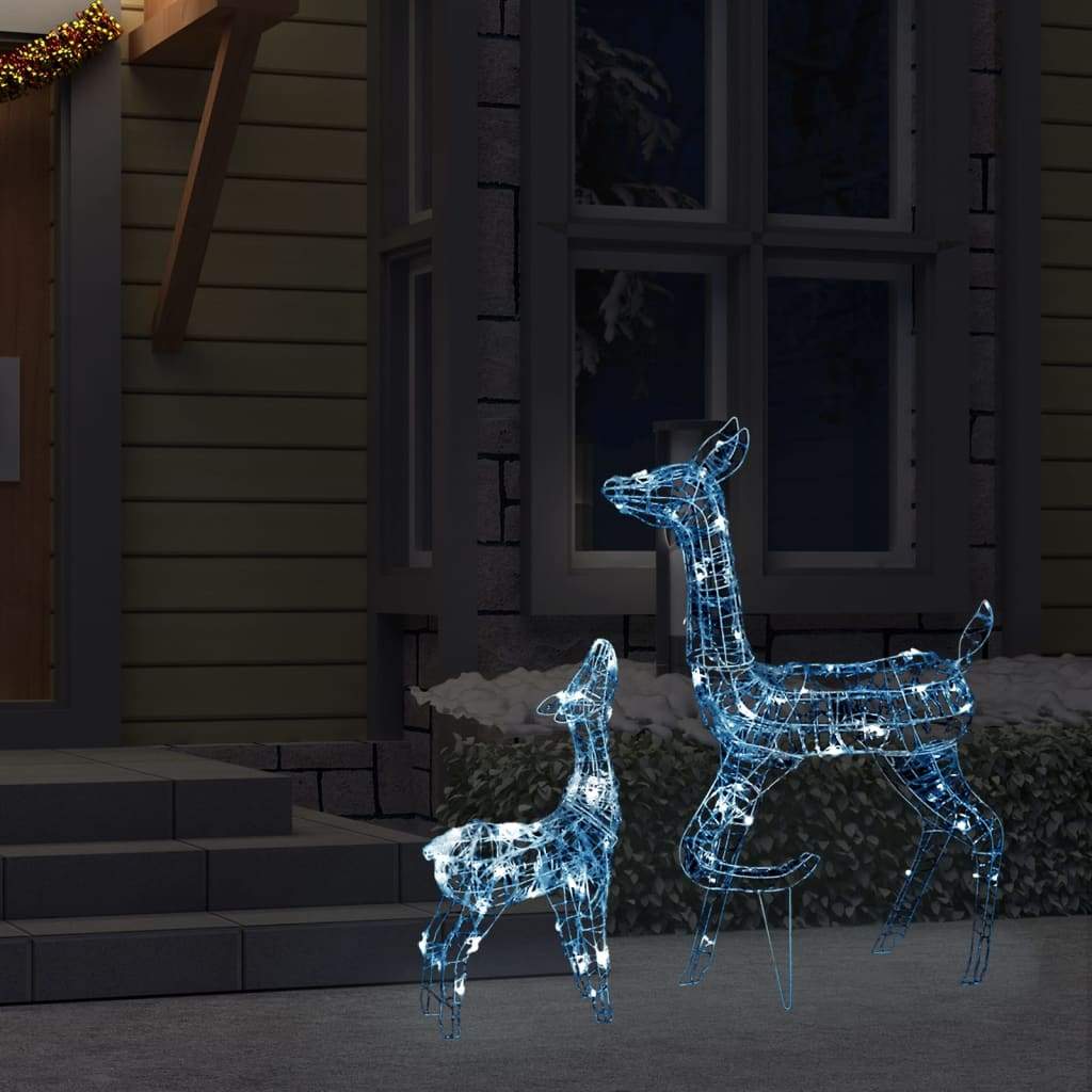 vidaXL Acrylic Reindeer Family Christmas Decoration 160 LED Multi Colors-9
