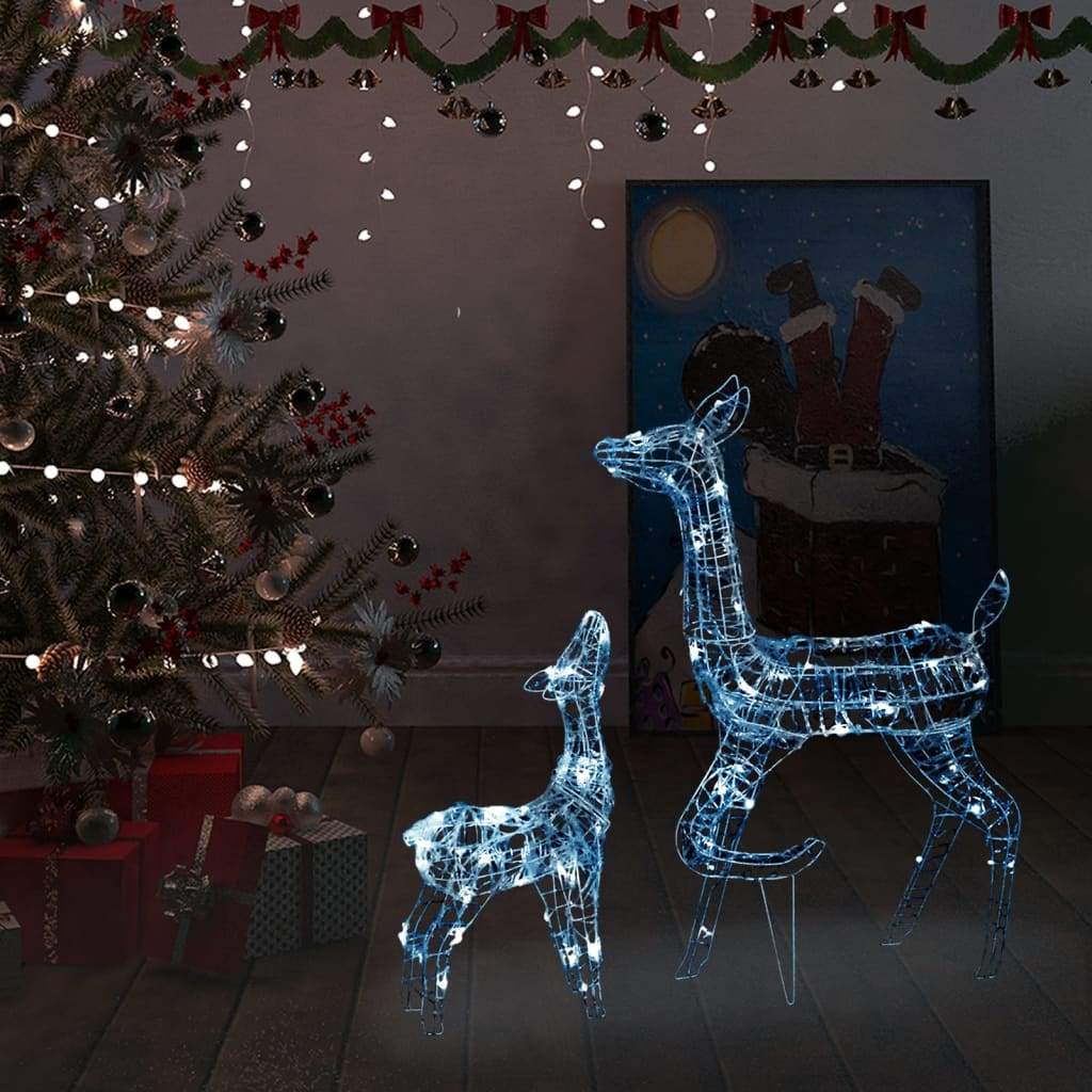 vidaXL Acrylic Reindeer Family Christmas Decoration 160 LED Multi Colors-2