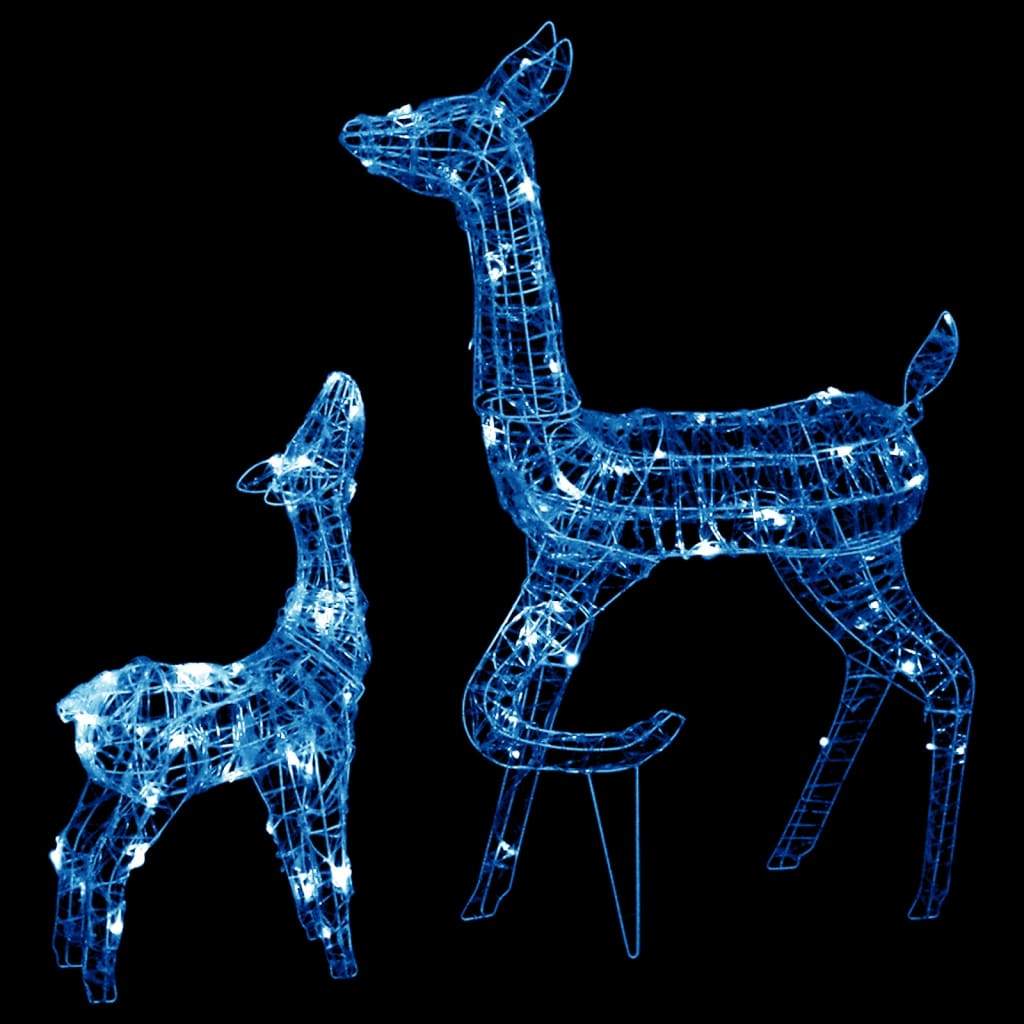 vidaXL Acrylic Reindeer Family Christmas Decoration 160 LED Multi Colors-5