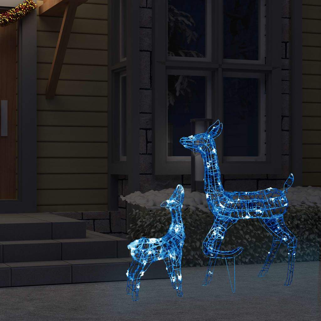 vidaXL Acrylic Reindeer Family Christmas Decoration 160 LED Multi Colors-10
