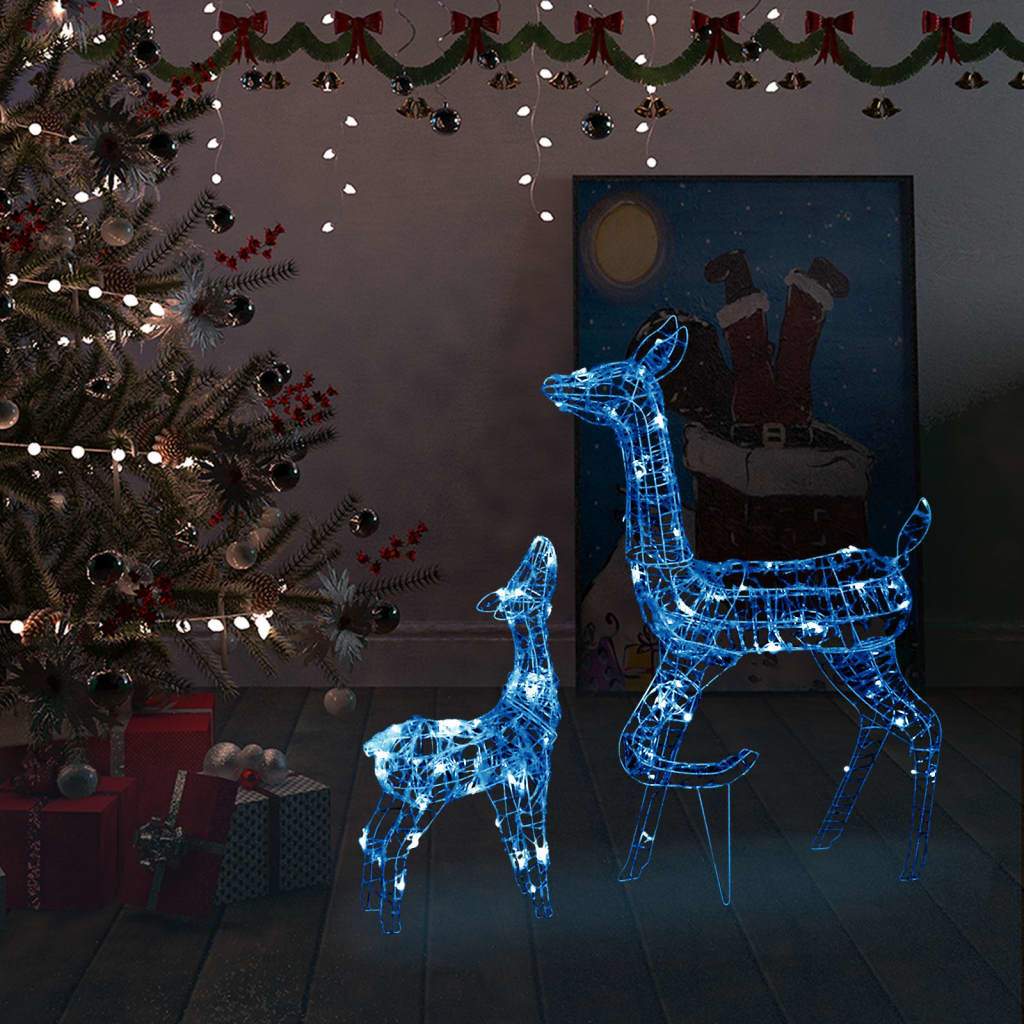 vidaXL Acrylic Reindeer Family Christmas Decoration 160 LED Multi Colors-4