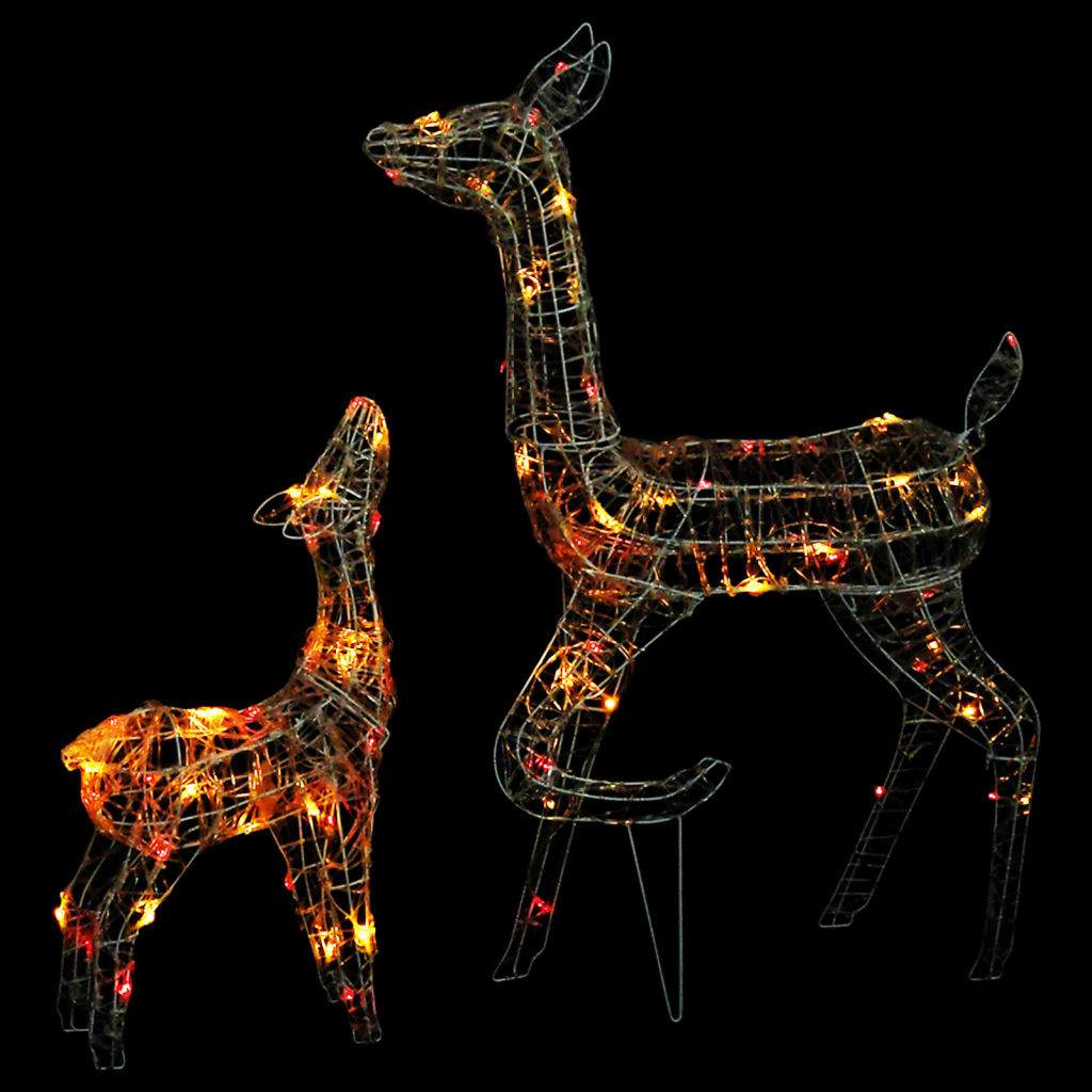 vidaXL Acrylic Reindeer Family Christmas Decoration 160 LED Multi Colors-7
