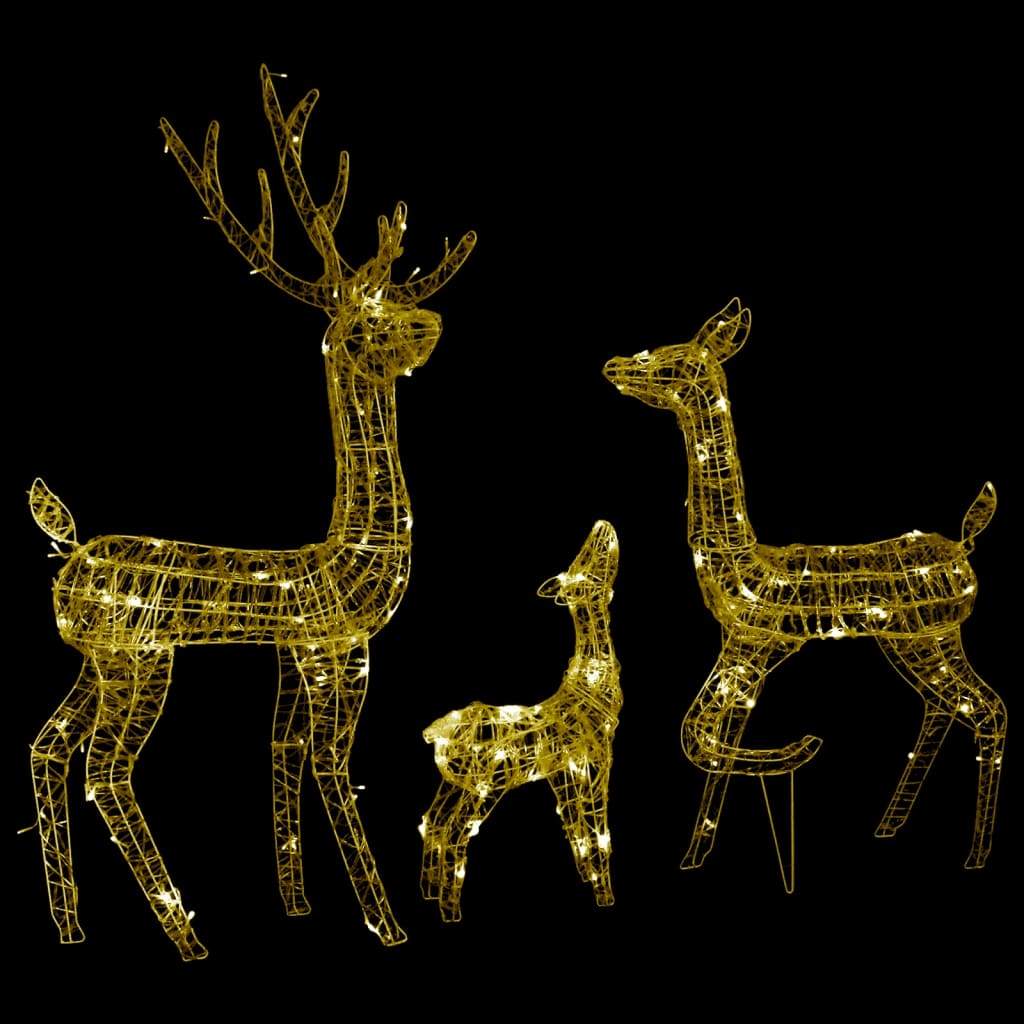 vidaXL Acrylic Reindeer Family Christmas Decoration 300 LED Multi Colors-1