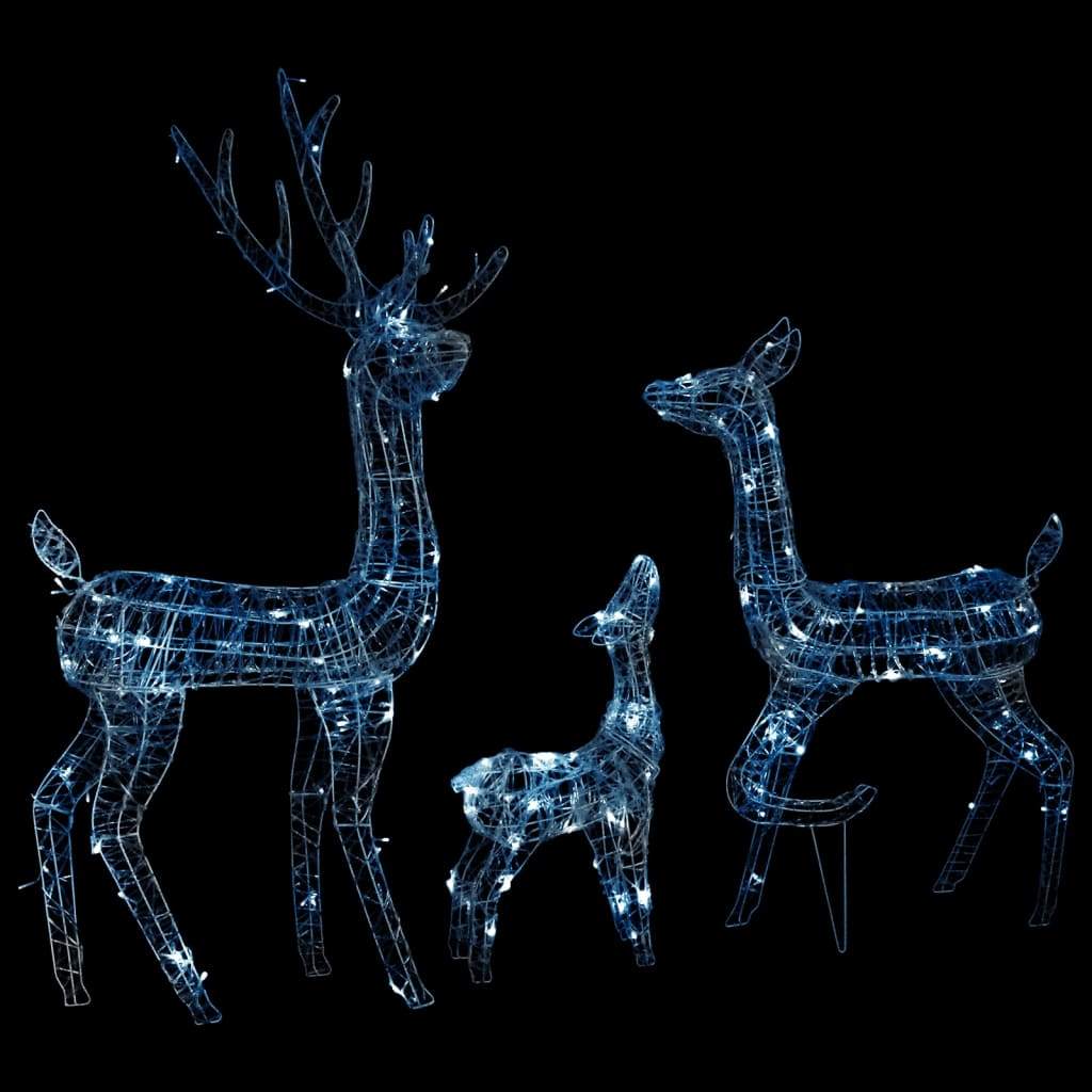 vidaXL Acrylic Reindeer Family Christmas Decoration 300 LED Multi Colors-3