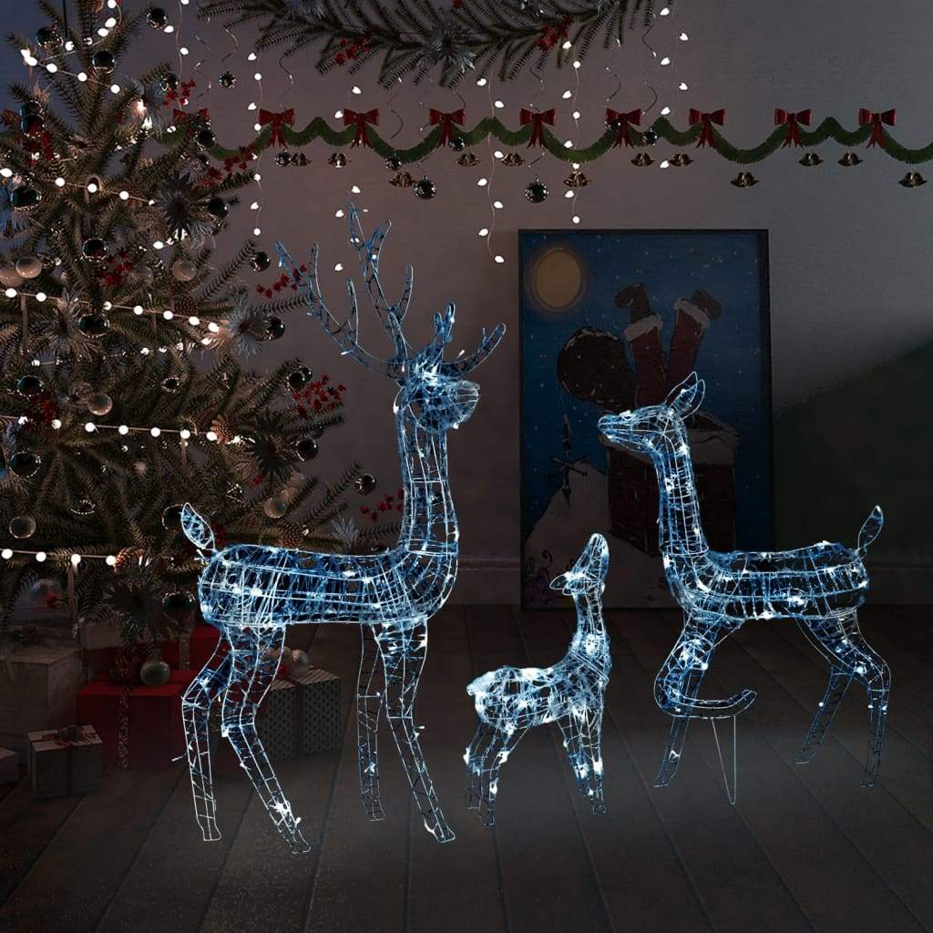 vidaXL Acrylic Reindeer Family Christmas Decoration 300 LED Multi Colors-2