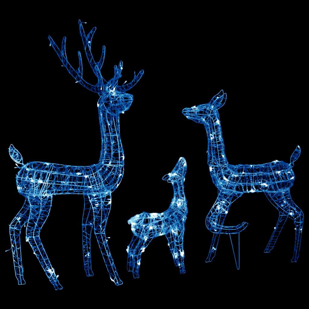 vidaXL Acrylic Reindeer Family Christmas Decoration 300 LED Multi Colors-5