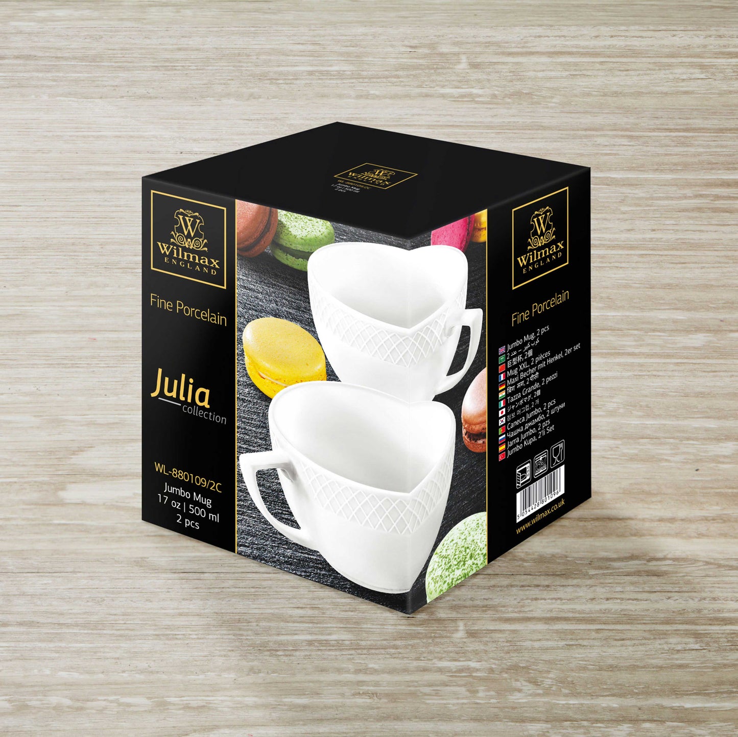 White Jumbo Coffee / Cappuccino Mug 17 Oz | 500 Ml Set Of 2 In Gift Box-3