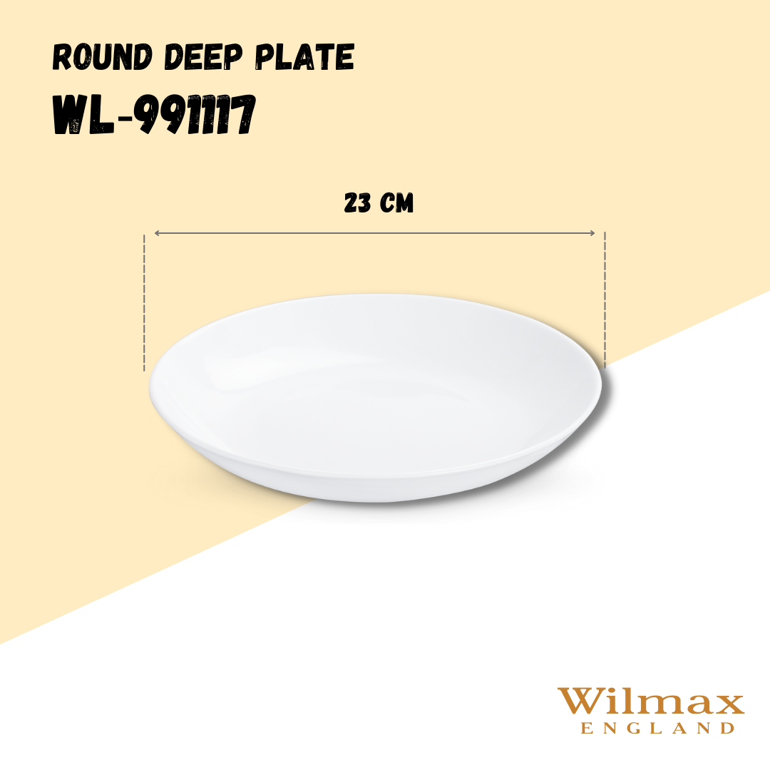 White Round Deep Plate 9" inch | 23 Cm-7