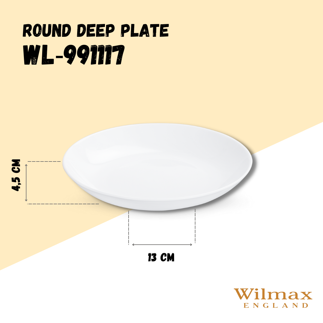 White Round Deep Plate 9" inch | 23 Cm-6