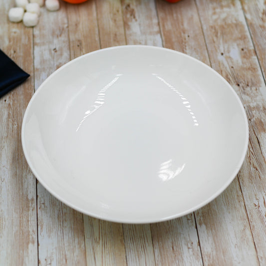 Set Of 3 White Round Deep Plate 10" inch | 25.5 Cm-0