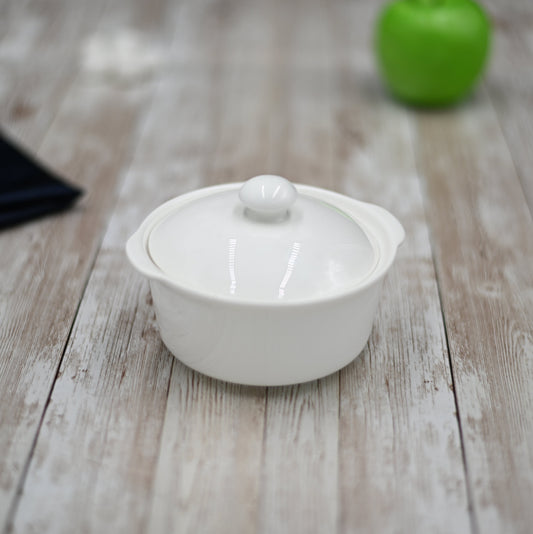 Set Of 3 White Soup Cup With Lid 4.5" inch | 9 Fl Oz-0
