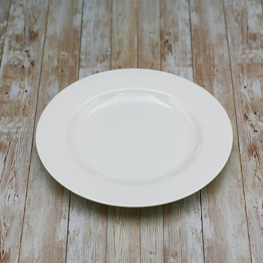 Set Of 3 Professional Rolled Rim White Round Plate / Platter 12" inch |-0