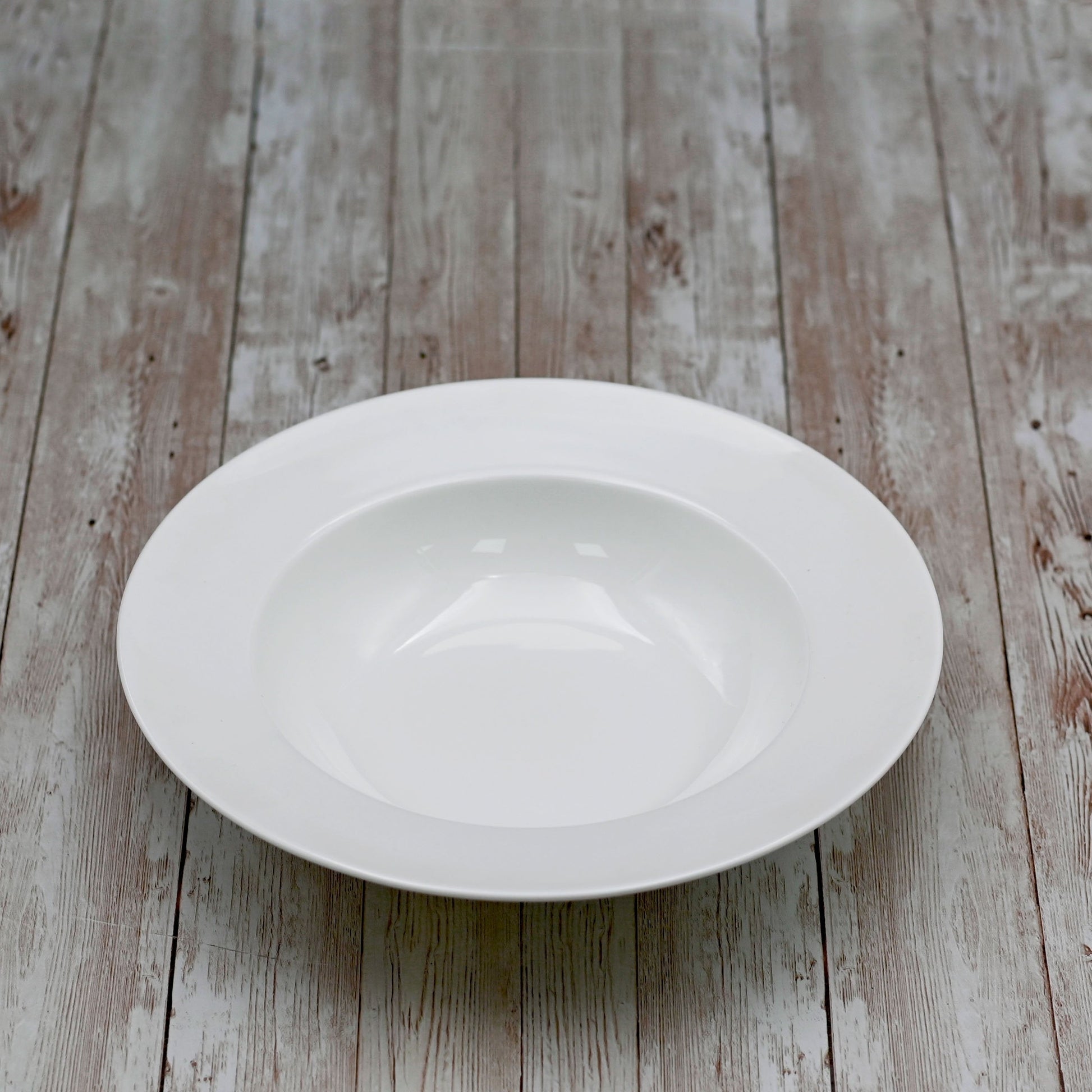 Set Of 3 Professional Rolled Rim White Deep Plate 10" inch | 20 Oz-0