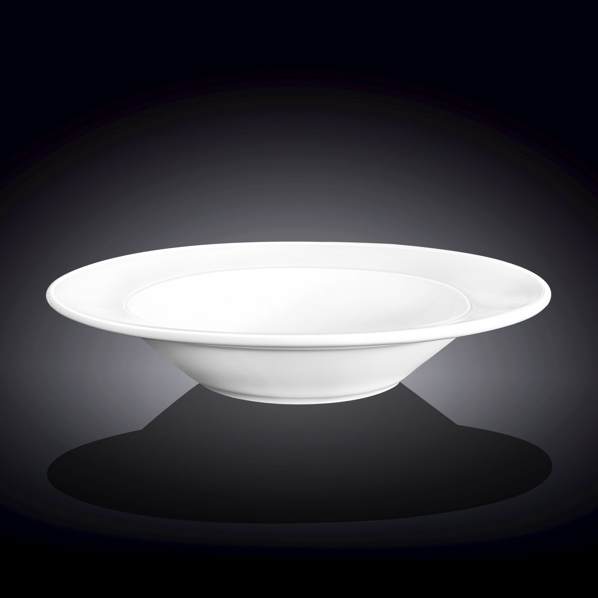 Set Of 3 Professional Rolled Rim White Deep Plate 10" inch | 20 Oz-1