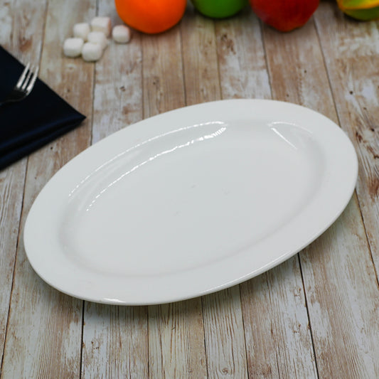 Set Of 6 White Professional Oval Plate / Platter 10" inch |-0
