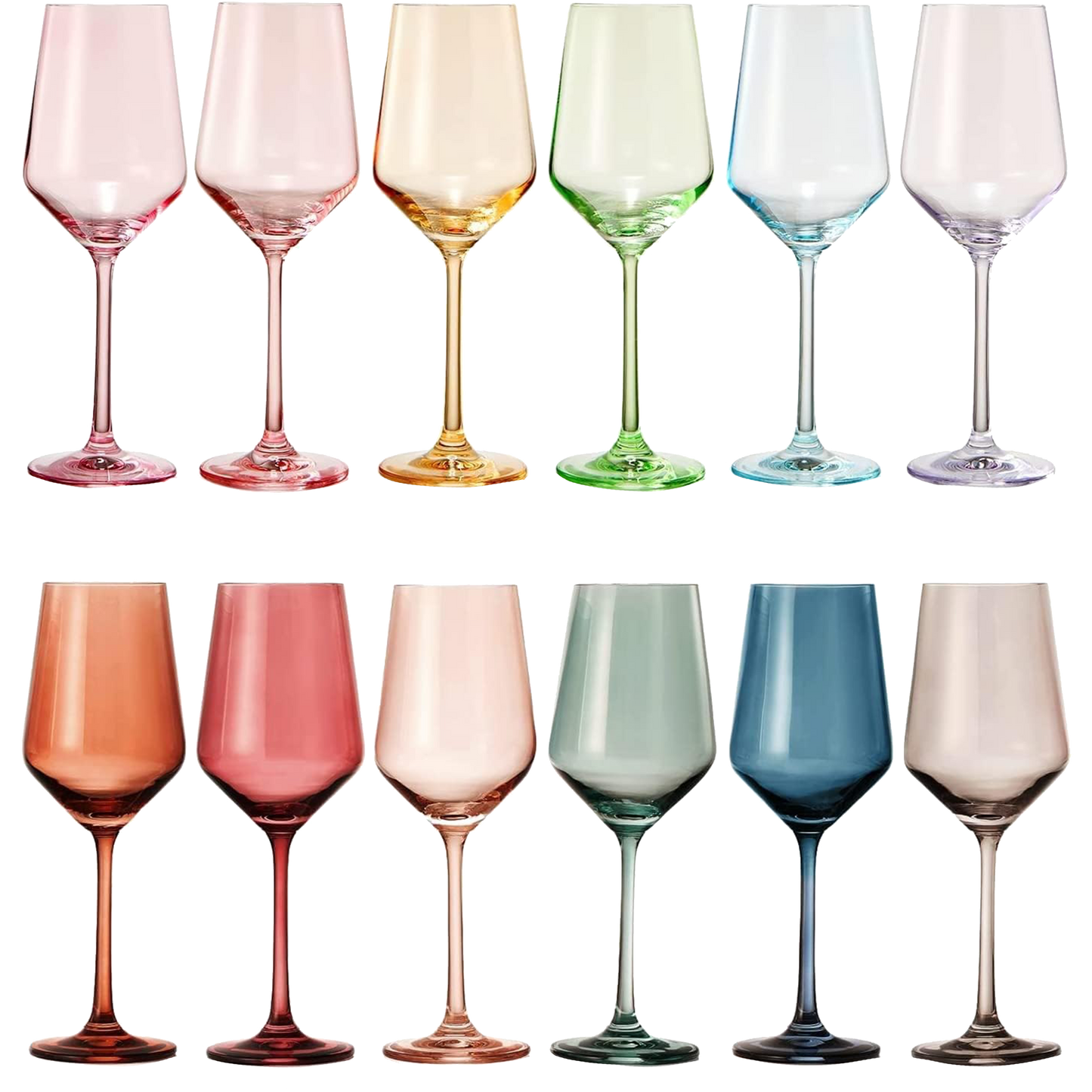 Make Your Own Set Wine Glass SINGLE, Muted Blue Colored Large 12 oz Glass, Unique Italian Style Tall for White & Red Wine, Mothers Day Gift, Set of 1 Beautiful Glassware (Midnight Blue)-0