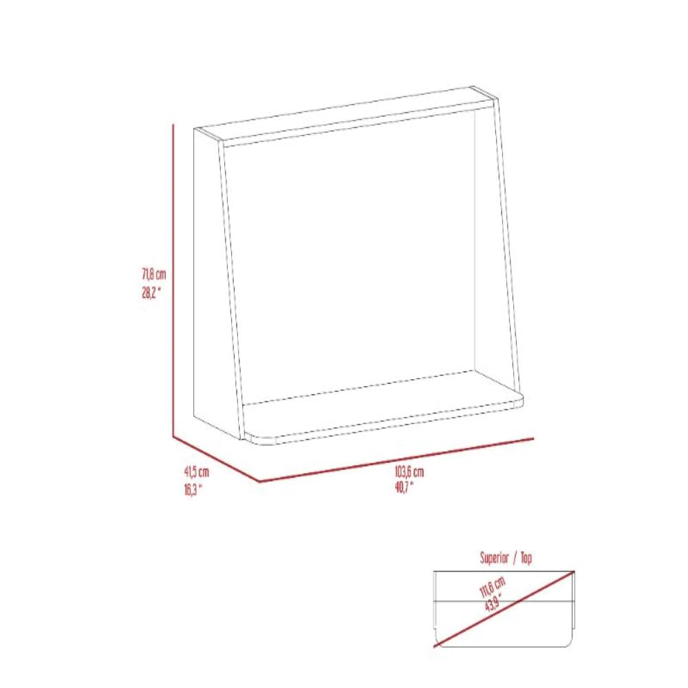 Wall Desk Afrec, Single Shelf, Mahogany / White Finish-6