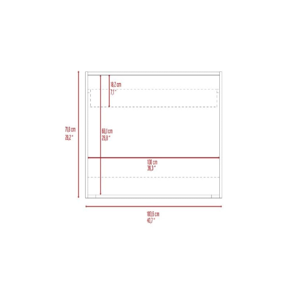 Wall Desk Afrec, Single Shelf, Mahogany / White Finish-7