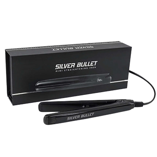 Silver Bullet Mini Hair Straightener Black Travel Size Straightening Iron Ceramic-0