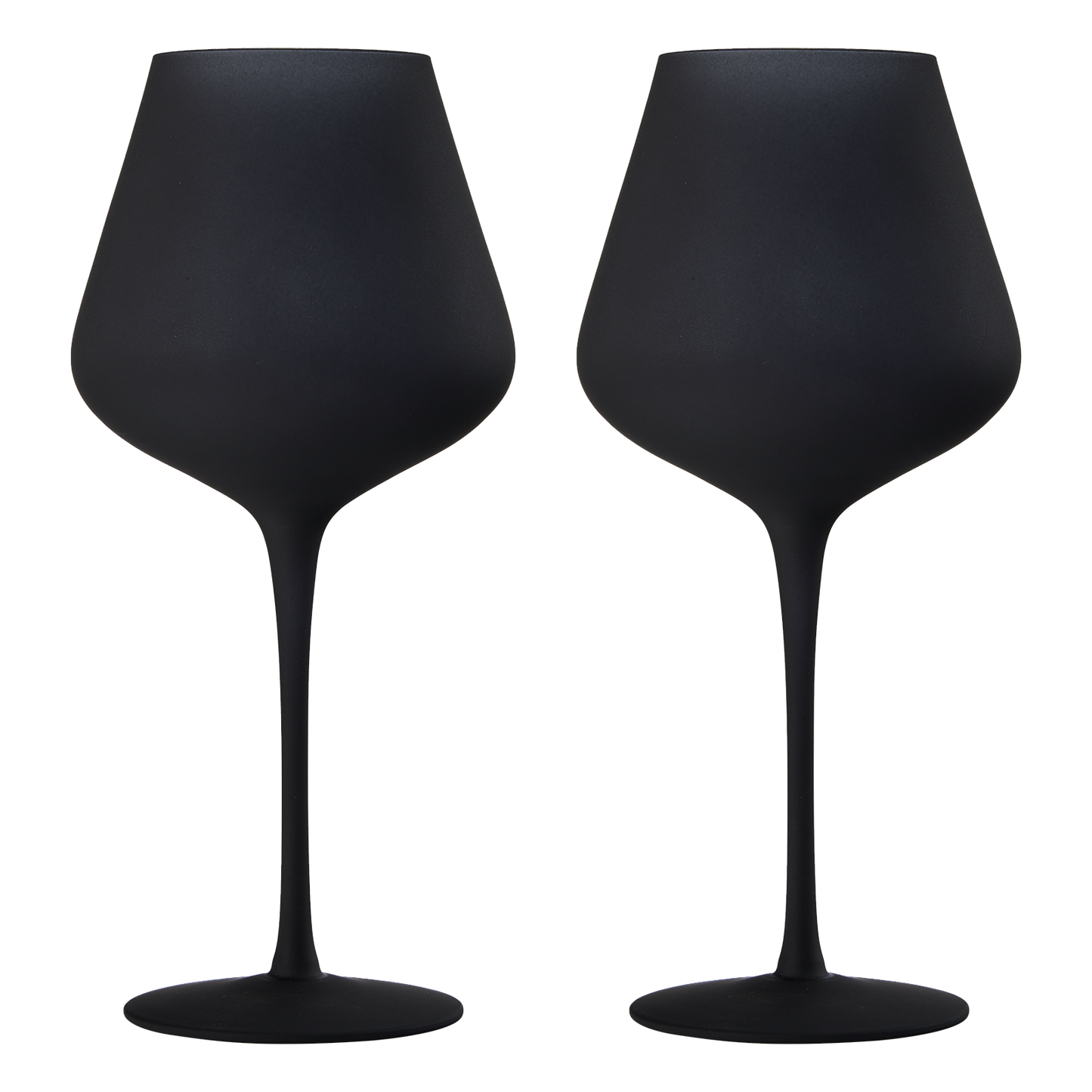 Matte Black Crystal Wine Glass - Set of 2 - Gift For Her, Him, Friend - Large 20 oz Glasses, Unique Italian Style Tall Drinkware - For Red & White, Colored Glassware - Gothic, Wedding, Halloween-0