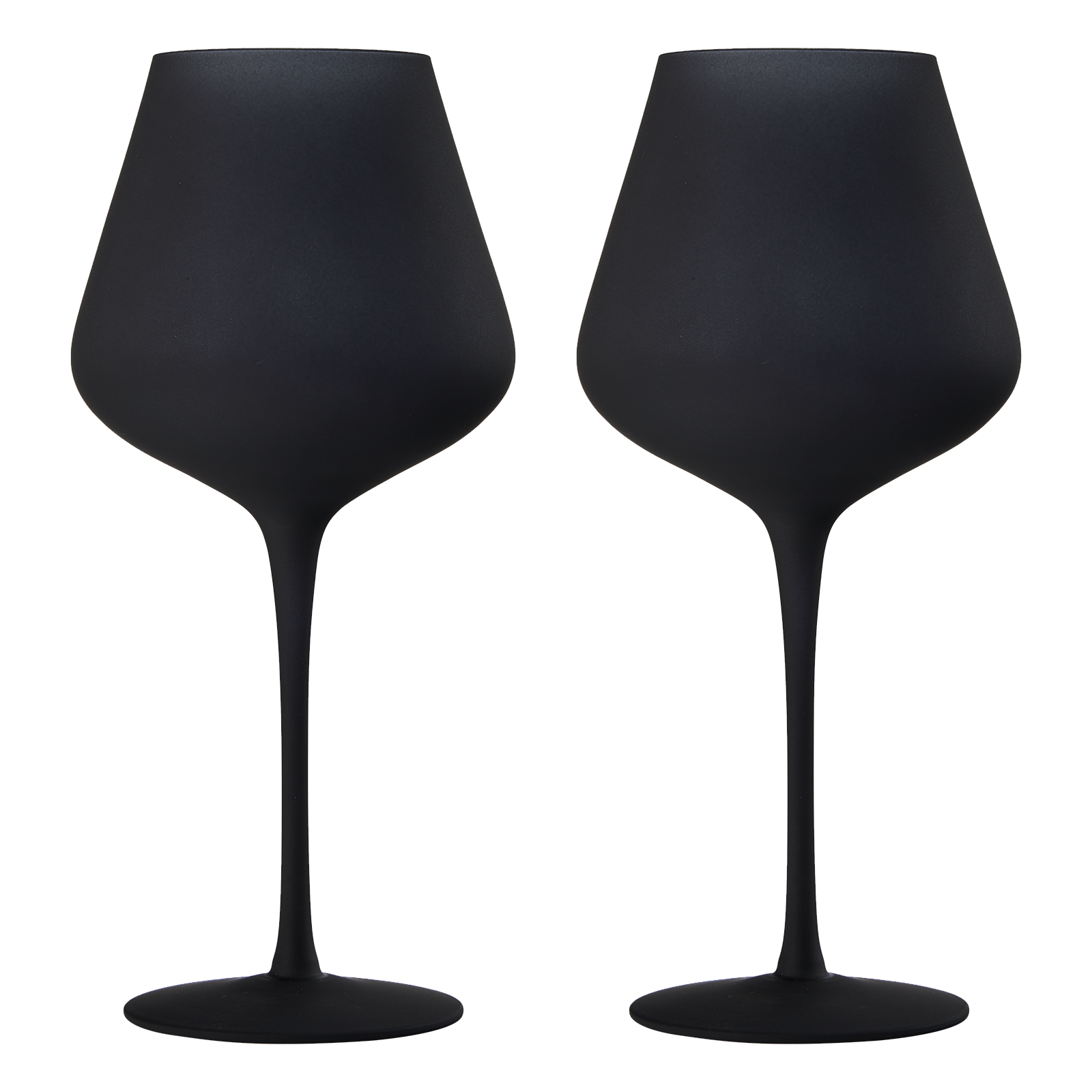 Matte Black Crystal Wine Glass - Set of 2 - Gift For Her, Him, Friend - Large 20 oz Glasses, Unique Italian Style Tall Drinkware - For Red & White, Colored Glassware - Gothic, Wedding, Halloween-0