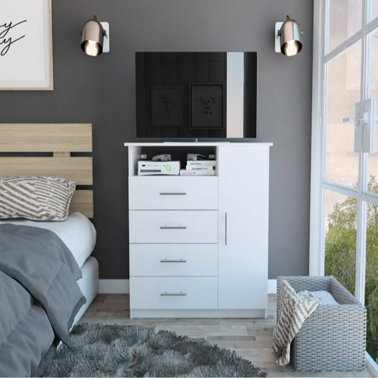 Dresser Beaufort, Four drawers, White Finish-0