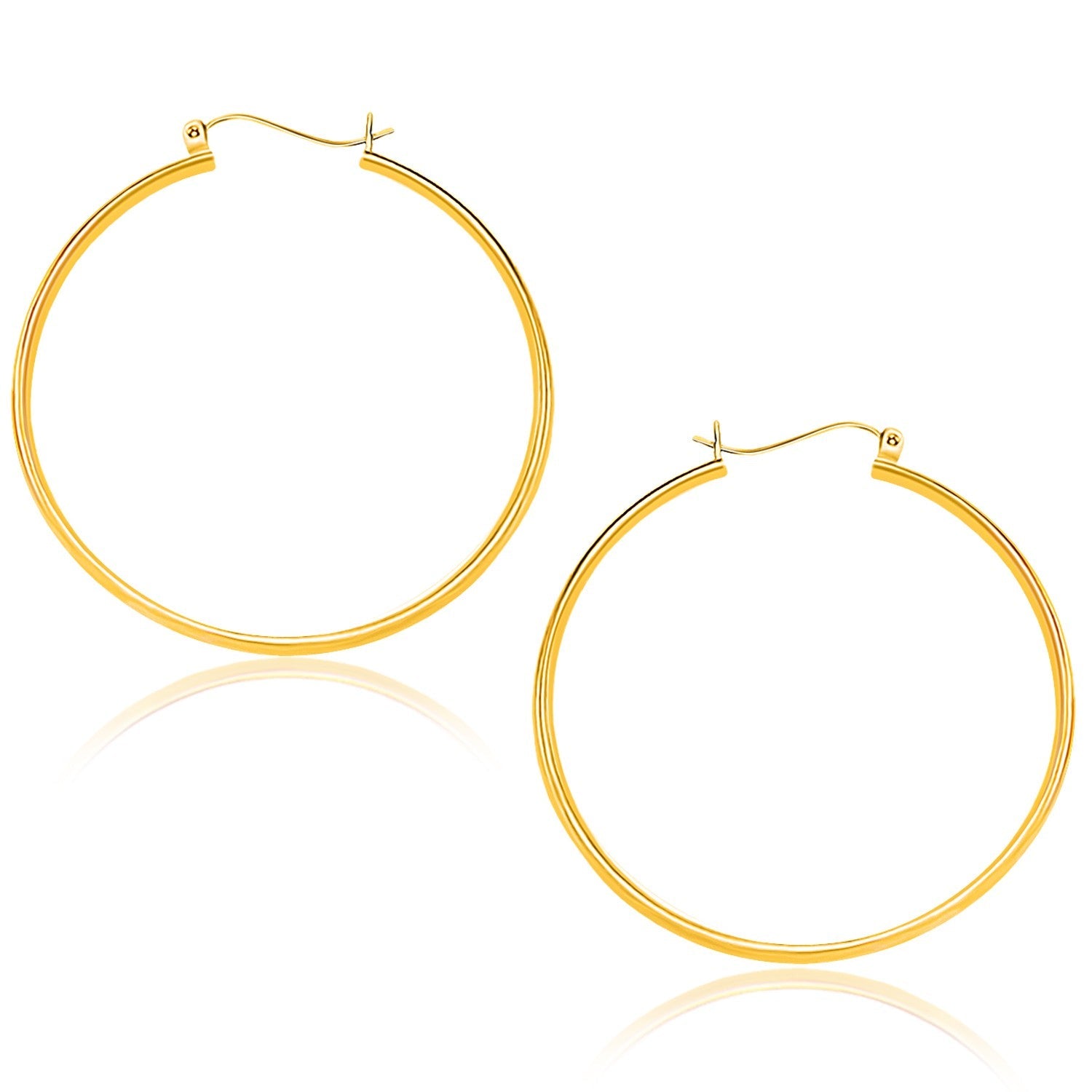 14k Yellow Gold Polished Hoop Earrings (40mm)-0