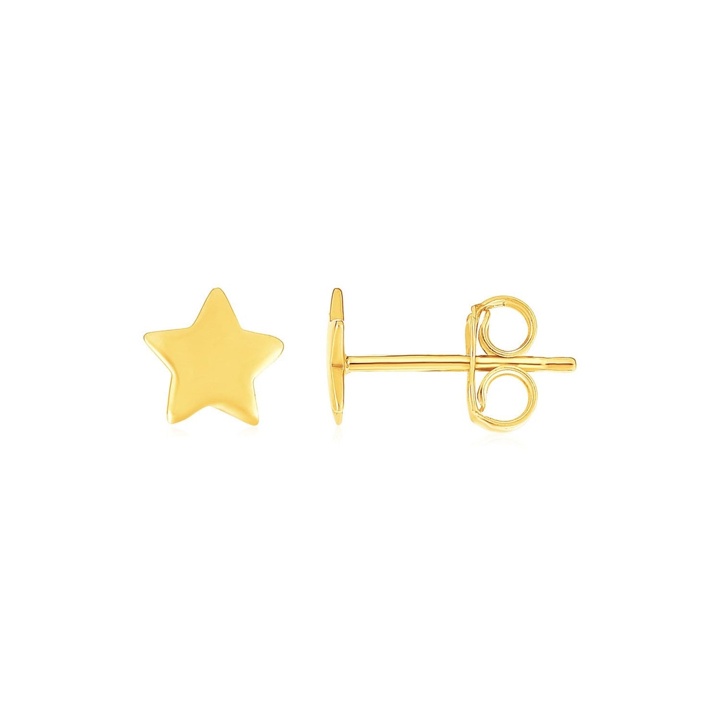 14k Yellow Gold Post Earrings with Stars-0