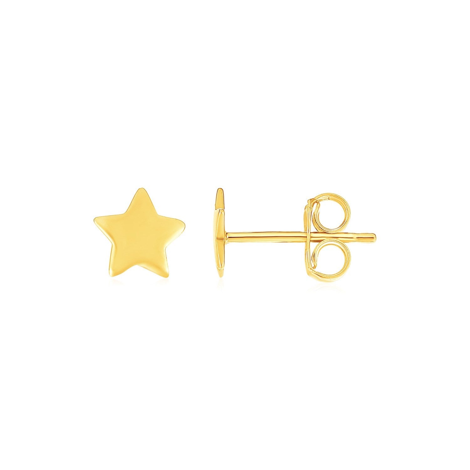 14k Yellow Gold Post Earrings with Stars-0