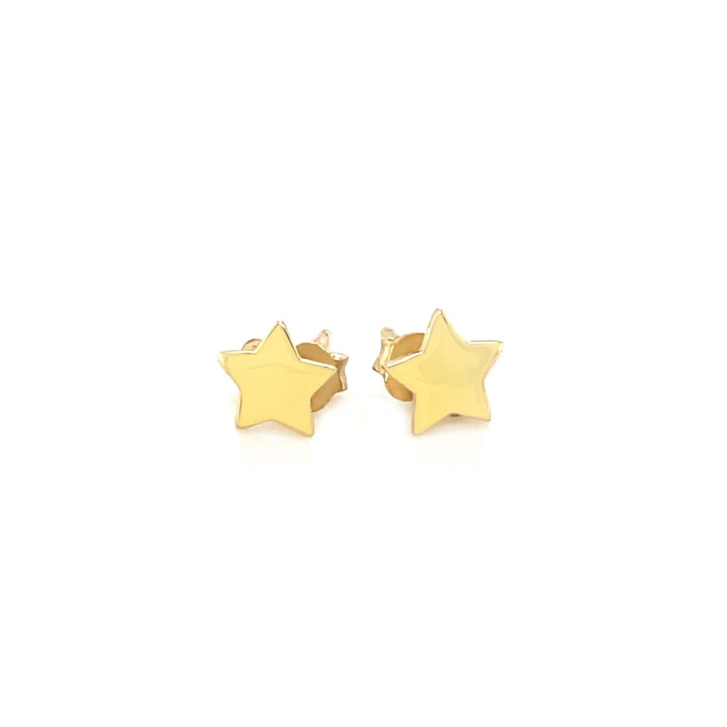 14k Yellow Gold Post Earrings with Stars-1