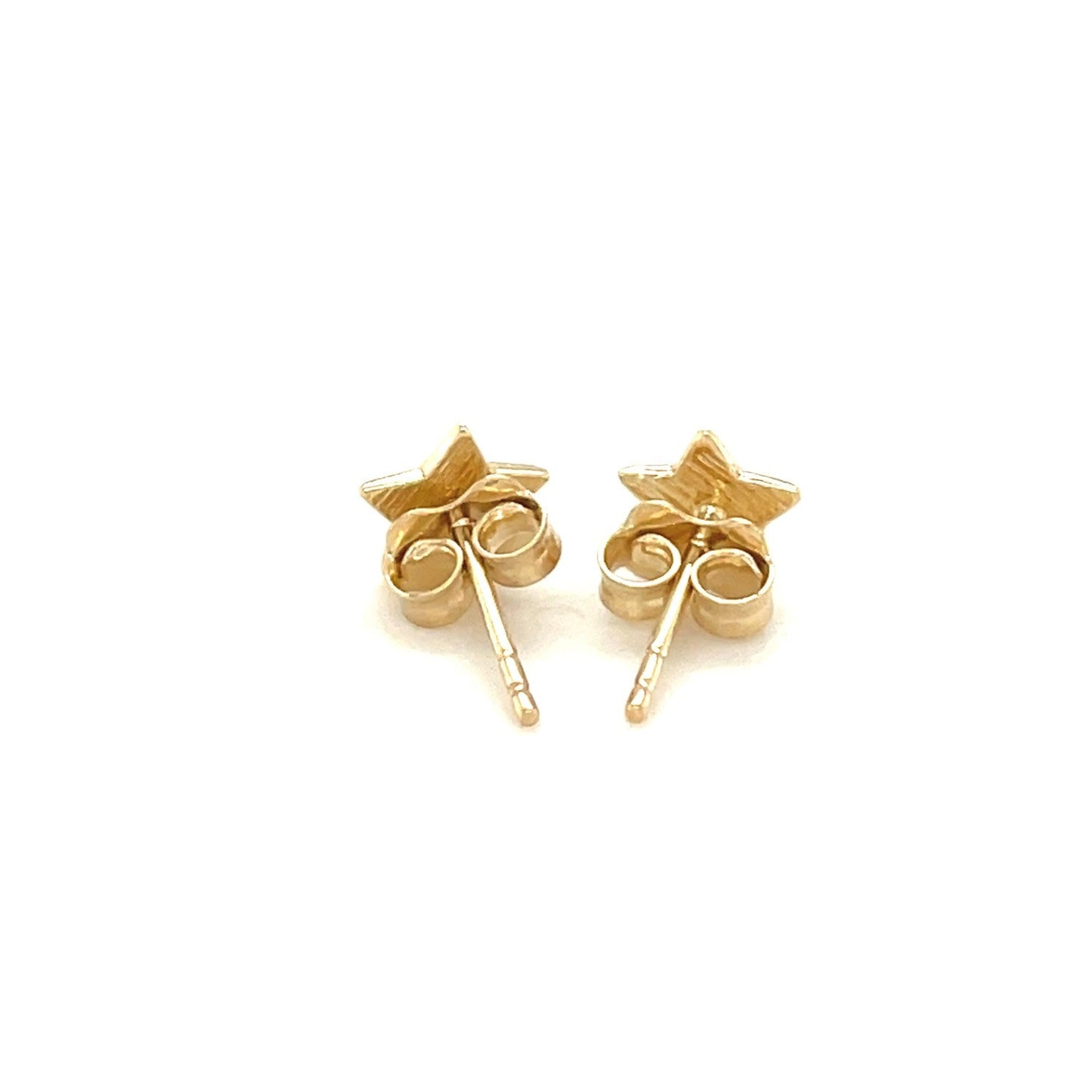 14k Yellow Gold Post Earrings with Stars-2