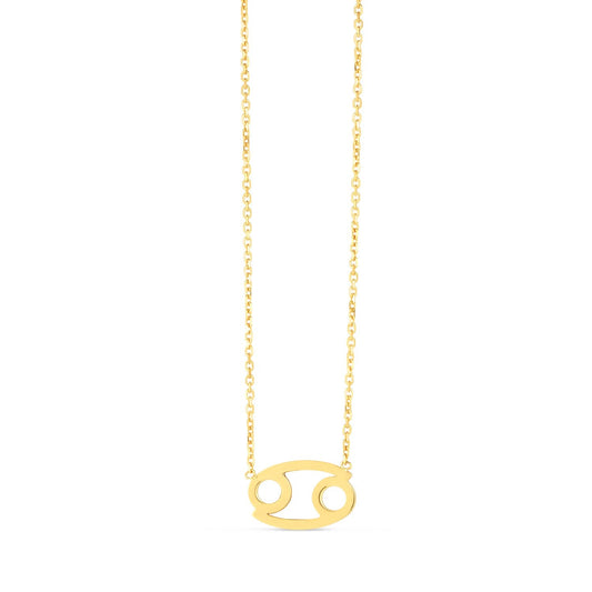 14K Yellow Gold Cancer Necklace-0
