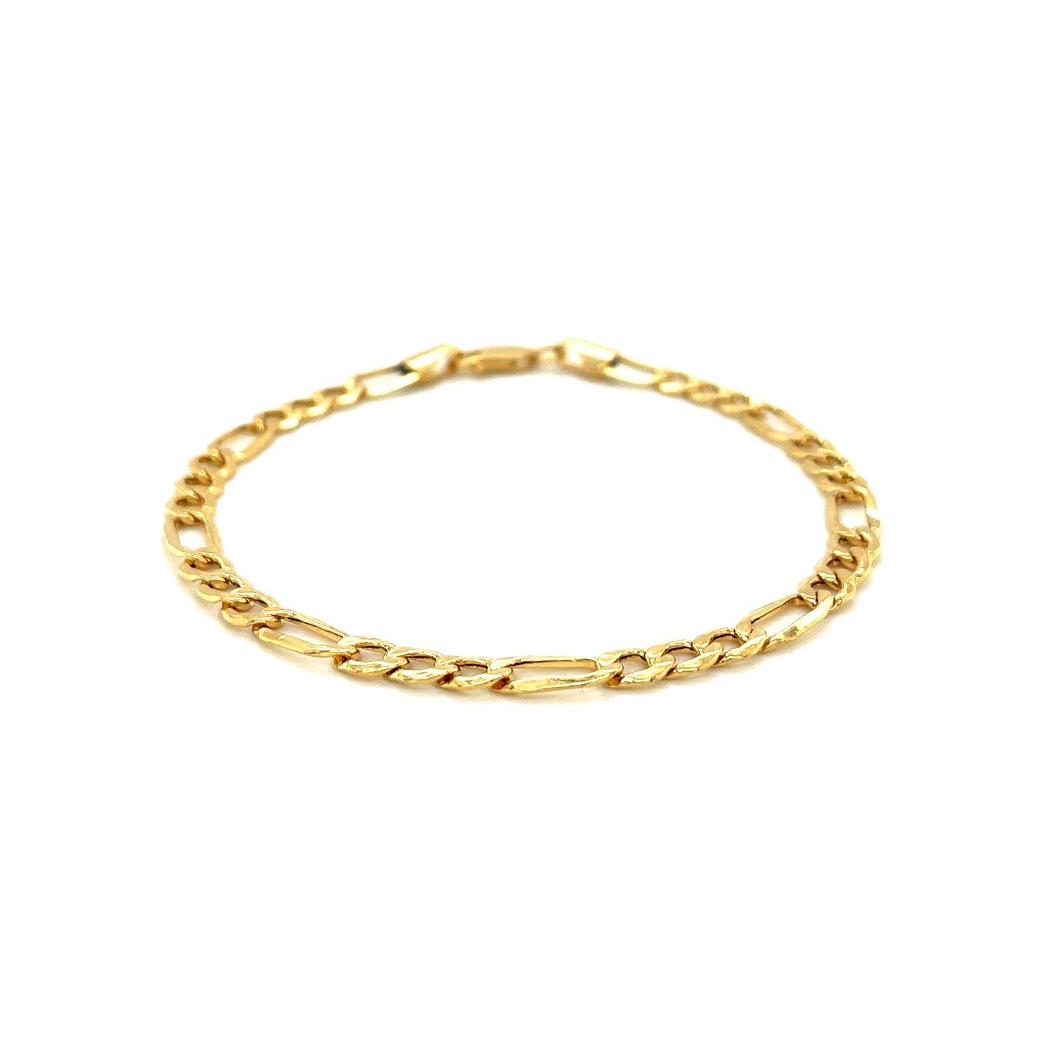 4.6mm 14k Yellow Gold Lite Figaro Bracelet-1