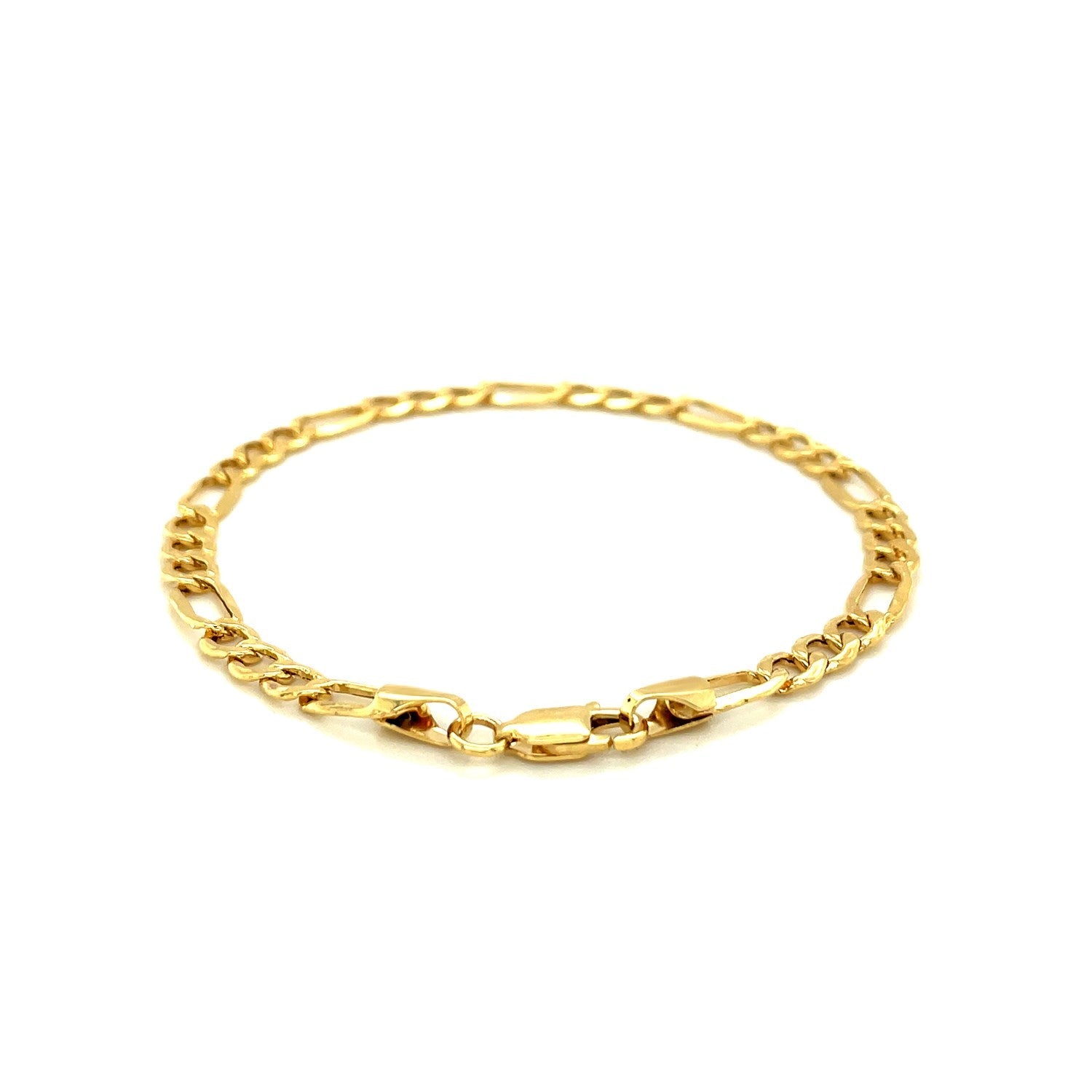 4.6mm 14k Yellow Gold Lite Figaro Bracelet-2