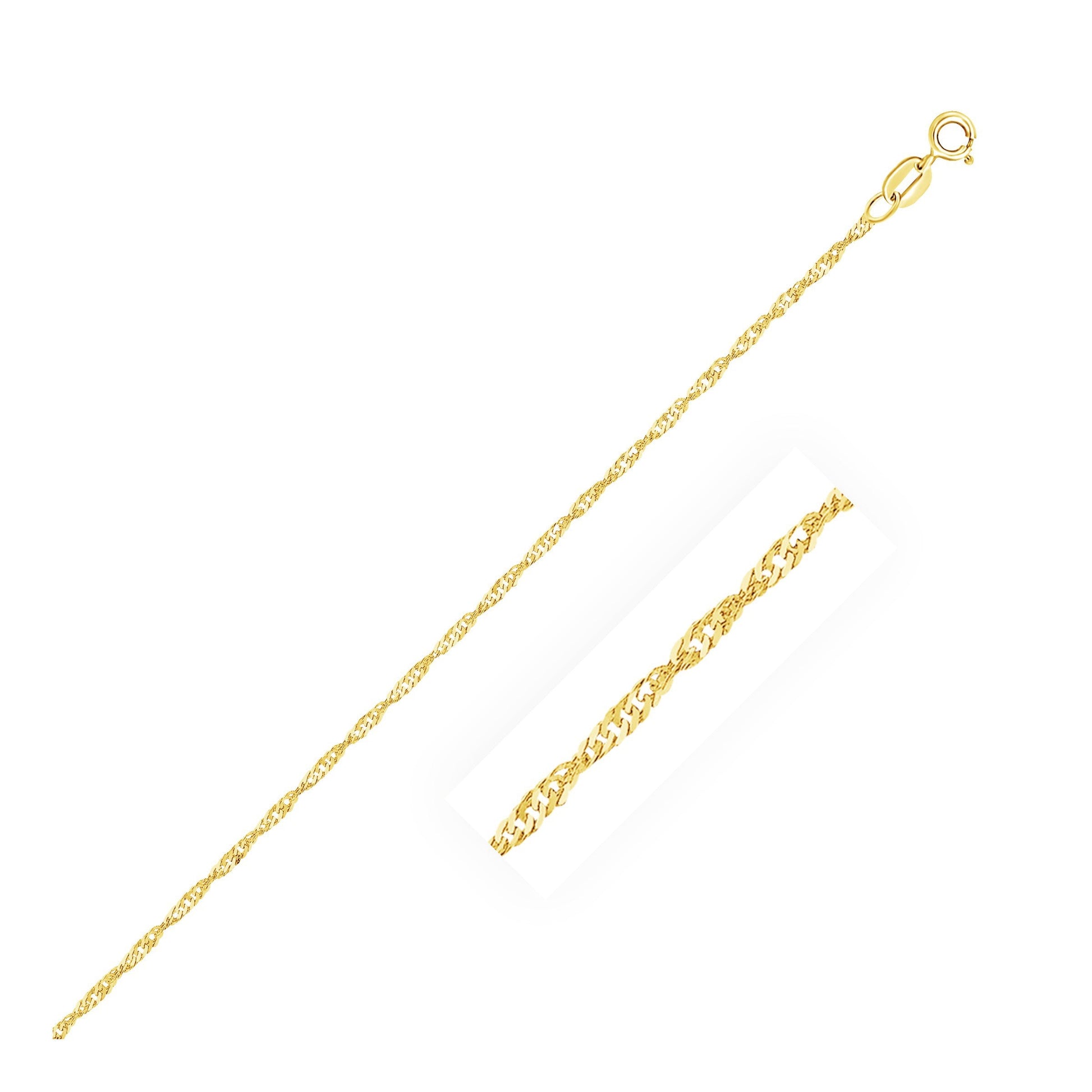 14k Yellow Gold Singapore Anklet 1.5mm-0