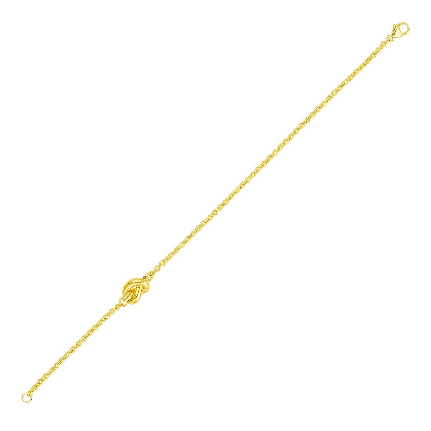 14k Yellow Gold Chain Bracelet with Polished Knot-0