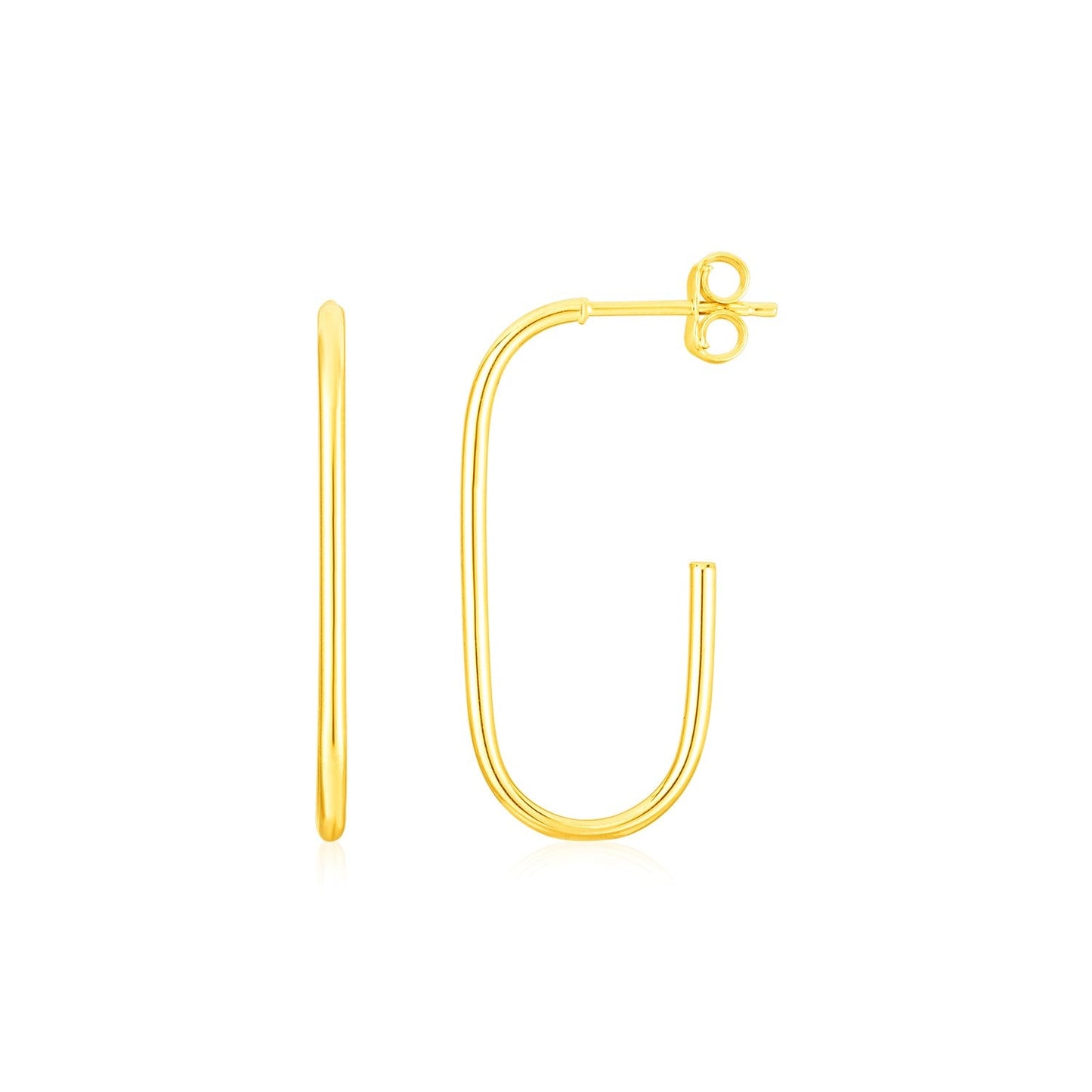 14K Yellow Gold J Hoop Earrings-0