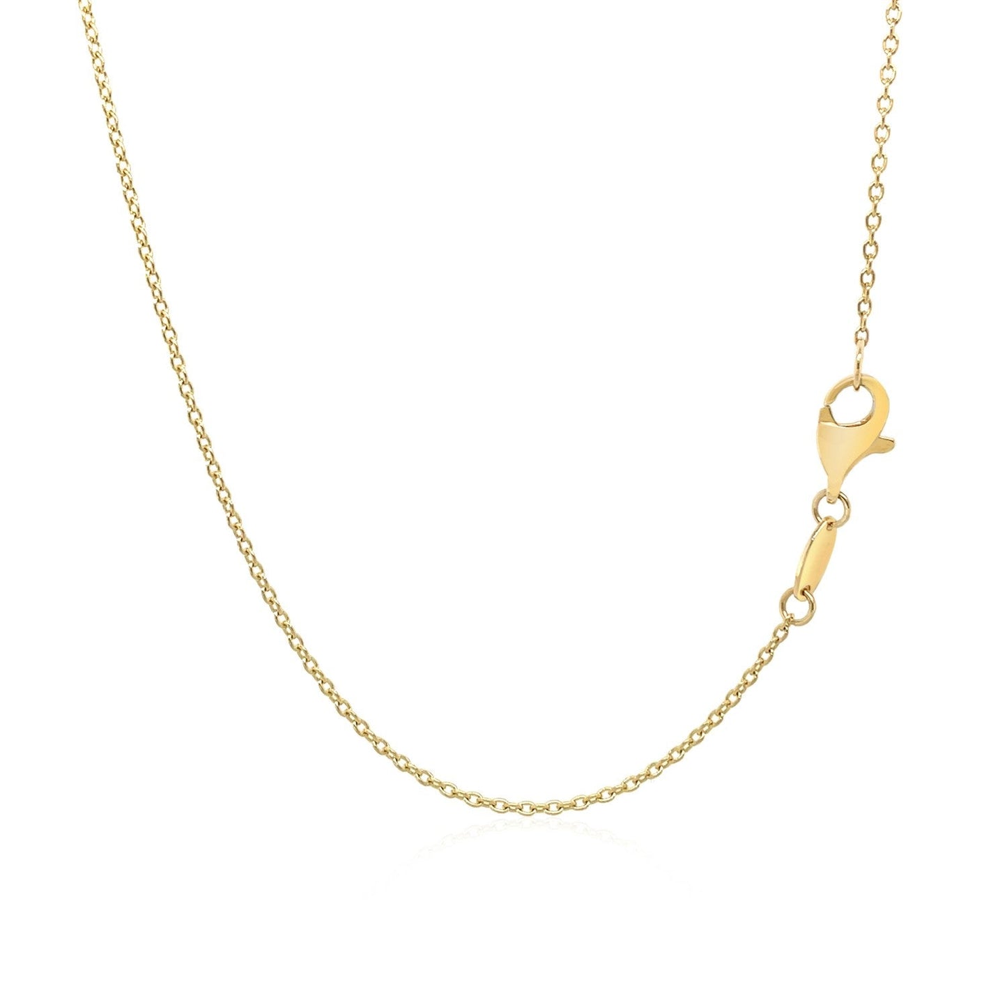 14k Yellow Gold 17 inch Necklace with Polished Ring Pendant-1