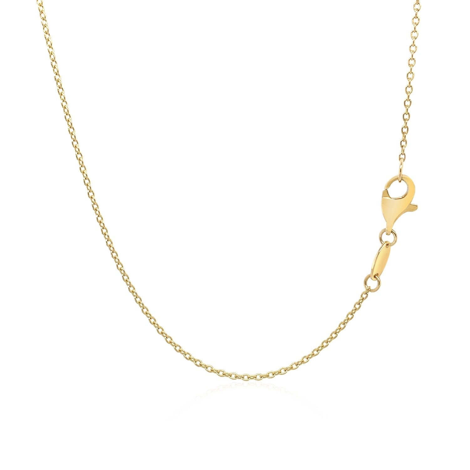14k Yellow Gold 17 inch Necklace with Polished Ring Pendant-1