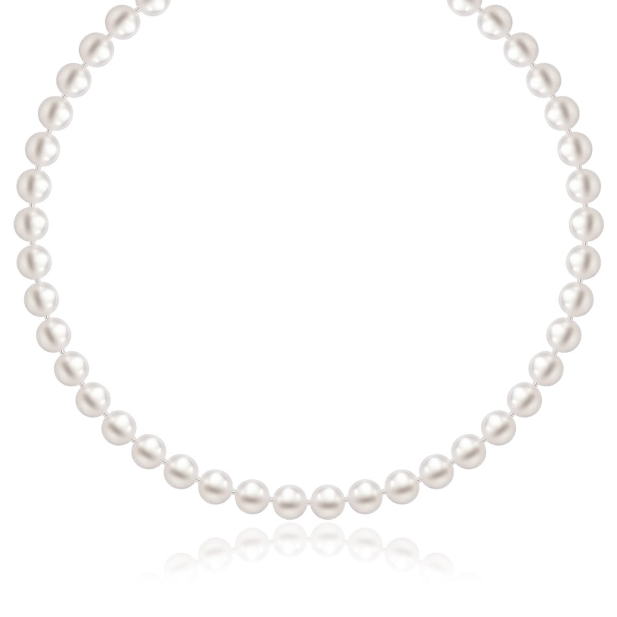 14k Yellow Gold Necklace with White Freshwater Cultured Pearls (6.0mm to 6.5mm)-0