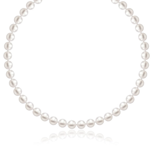14k Yellow Gold Necklace with White Freshwater Cultured Pearls (6.0mm to 6.5mm)-0