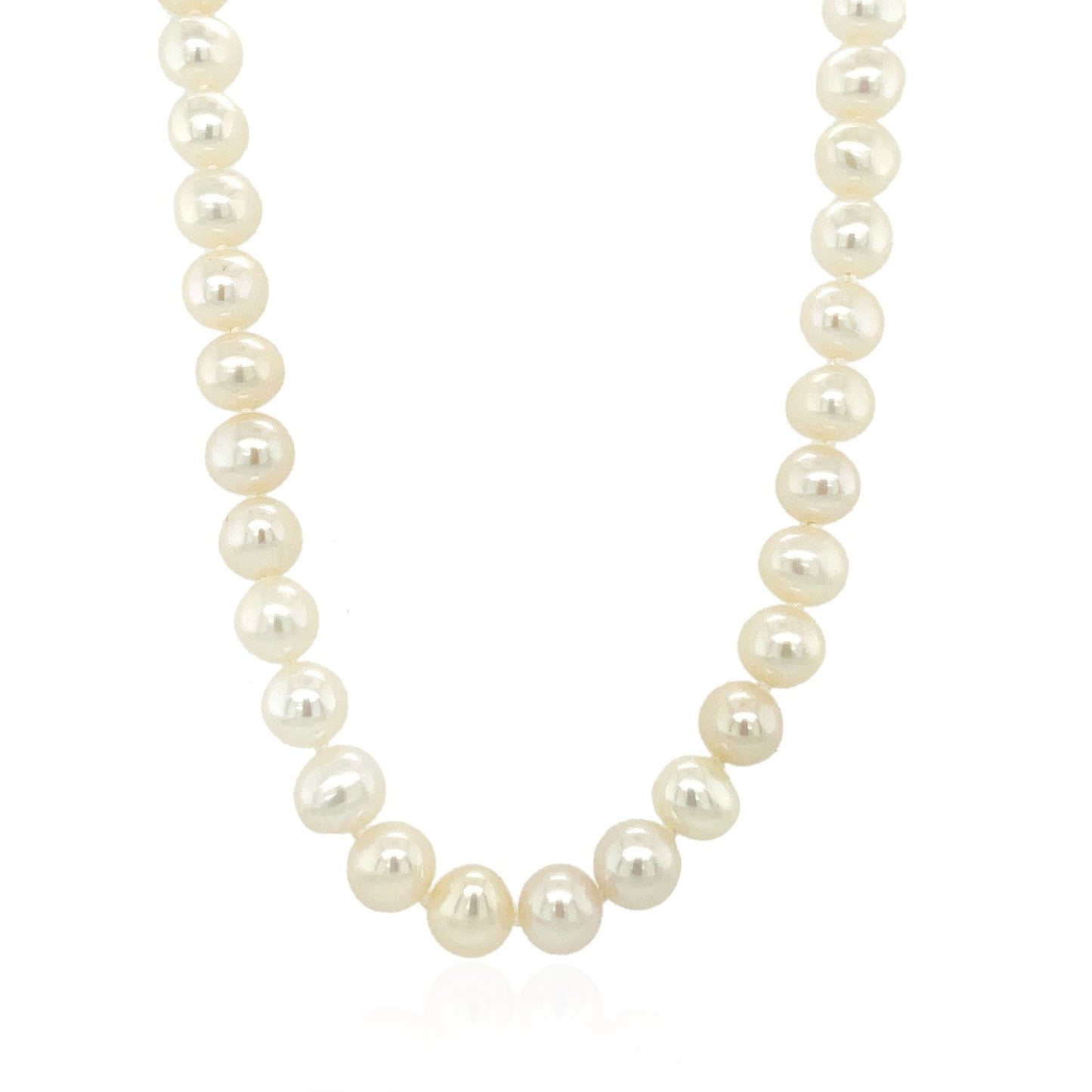14k Yellow Gold Necklace with White Freshwater Cultured Pearls (6.0mm to 6.5mm)-1