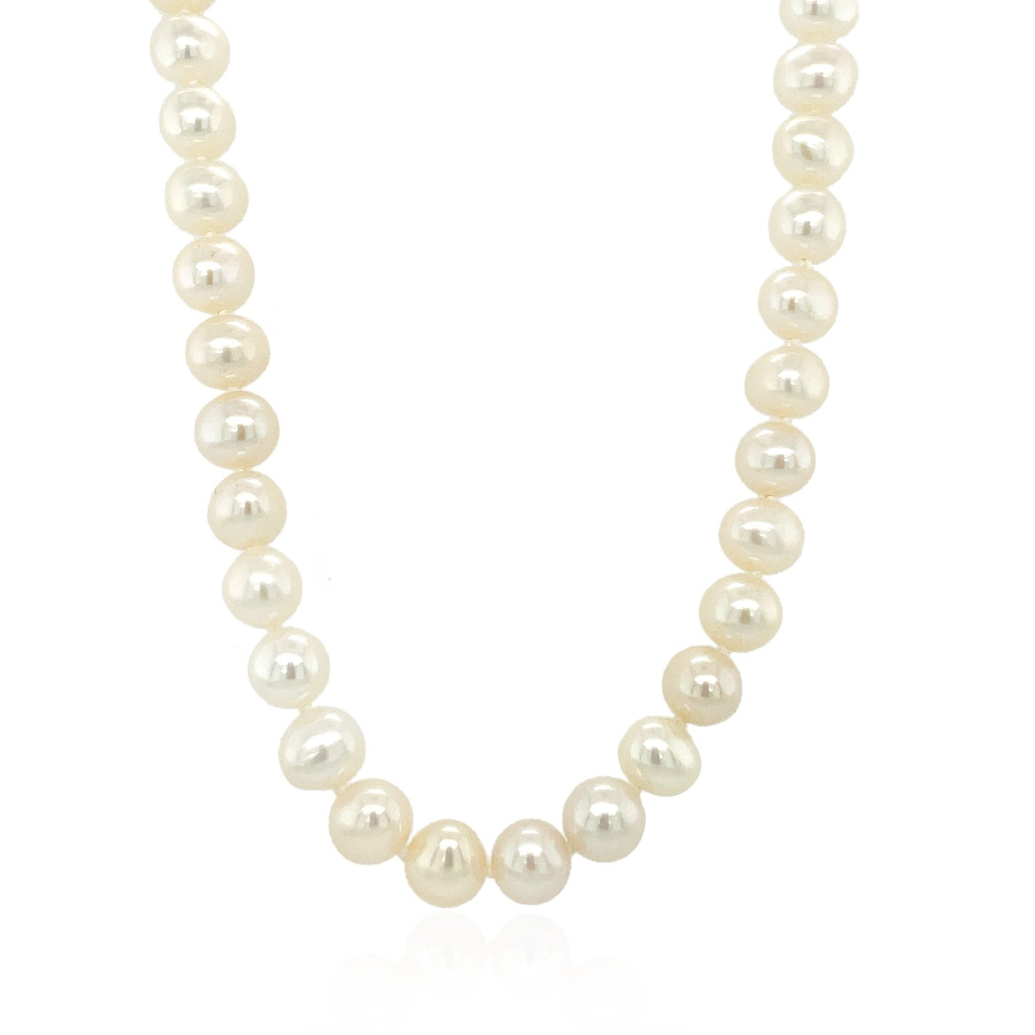 14k Yellow Gold Necklace with White Freshwater Cultured Pearls (6.0mm to 6.5mm)-1