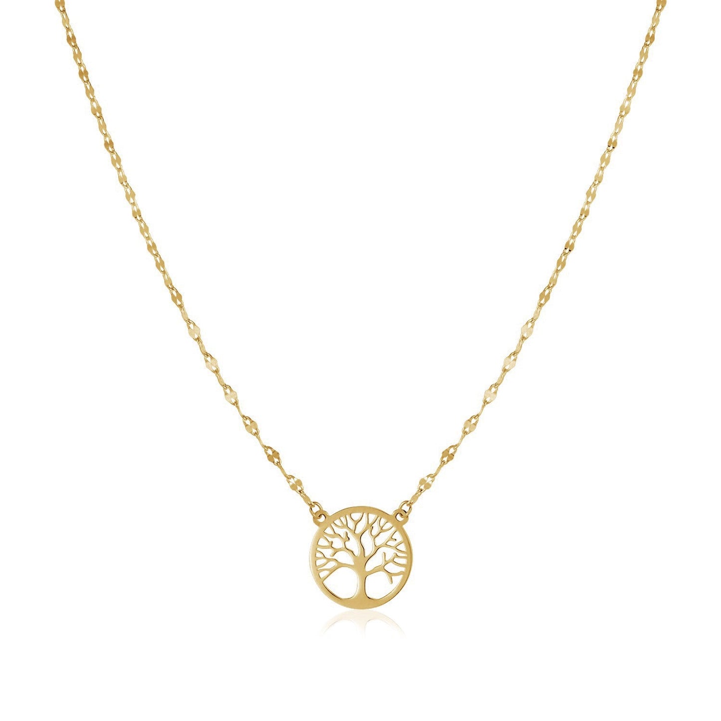 14K Yellow Gold Tree of Life Necklace-0