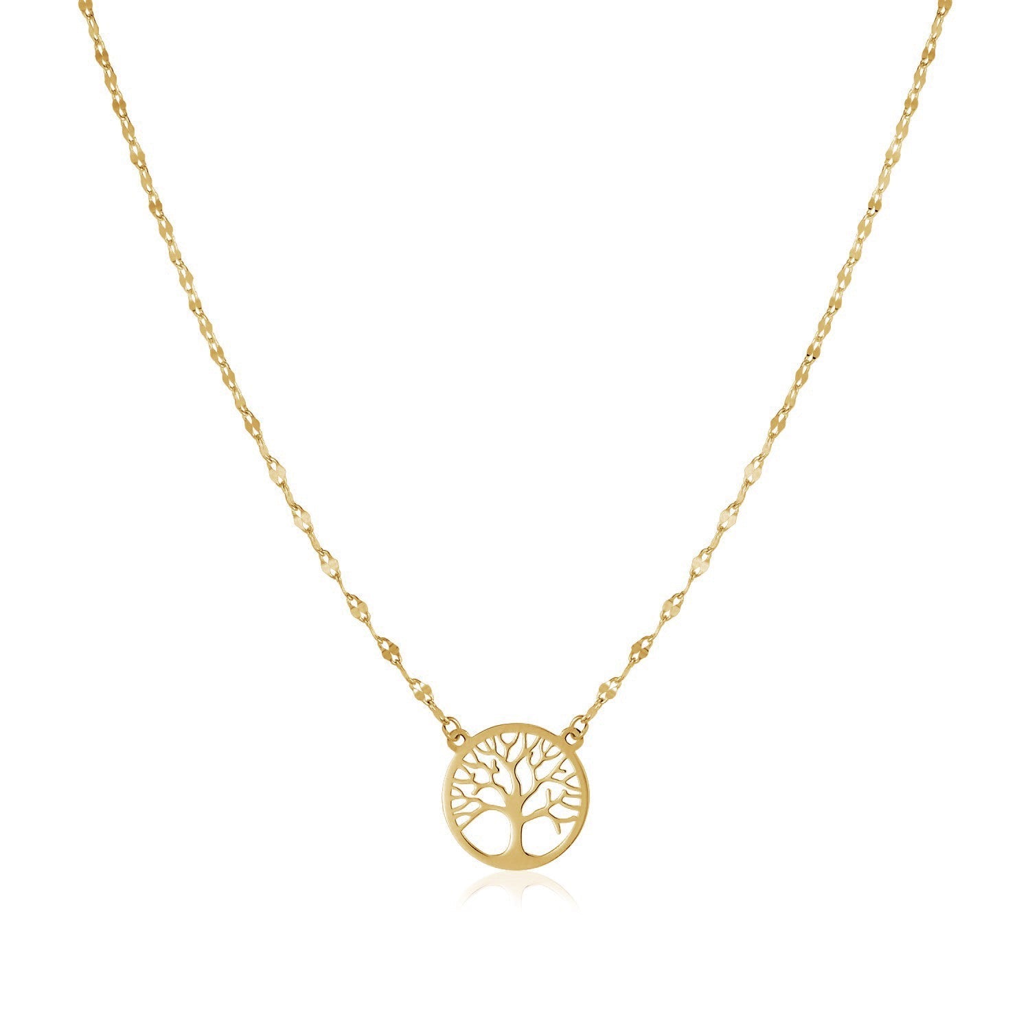14K Yellow Gold Tree of Life Necklace-0