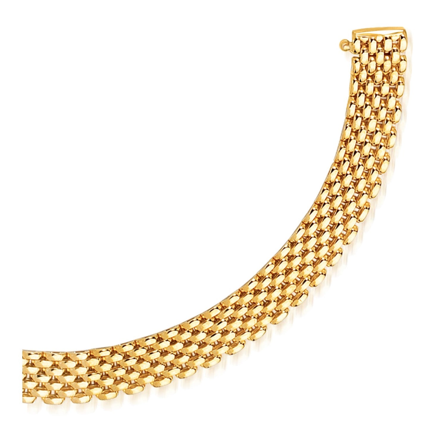 14k Yellow Gold Flexible Panther 9.0mm Line Bracelet-0