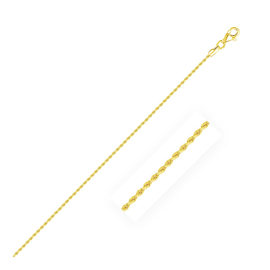 14k Yellow Gold Diamond Cut Rope Anklet 1.5mm-0